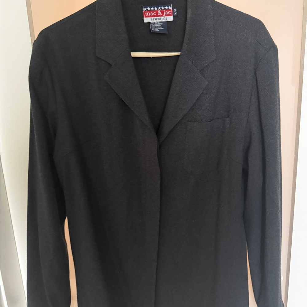 mac & jac Black Women's Blazer Jacket with Notch Collar